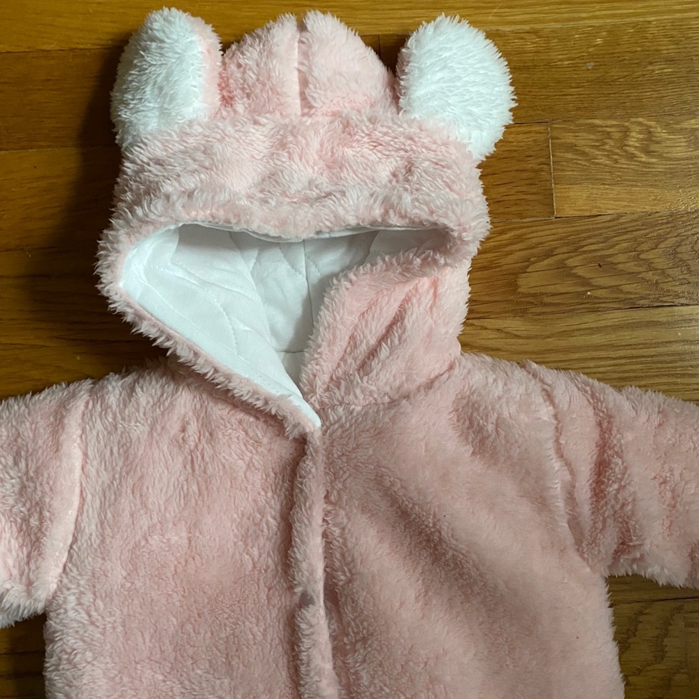 NWT Newborn Fleece Hooded Snowsuit - Picture 3 of 9